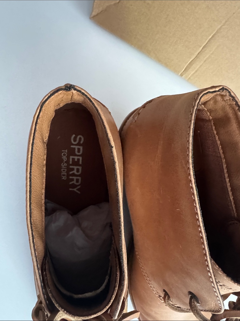 Sperry Tan Leather Chukka Boots with Lace-Up Front - Picture 12 of 14